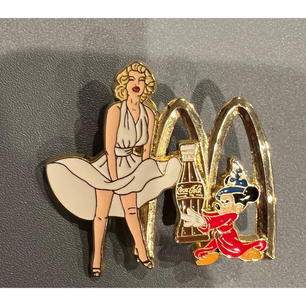 Sorcerer Mickey Mouse, Marilyn Monroe, Coca-Cola, & McDonald's Collectible Pin‎
